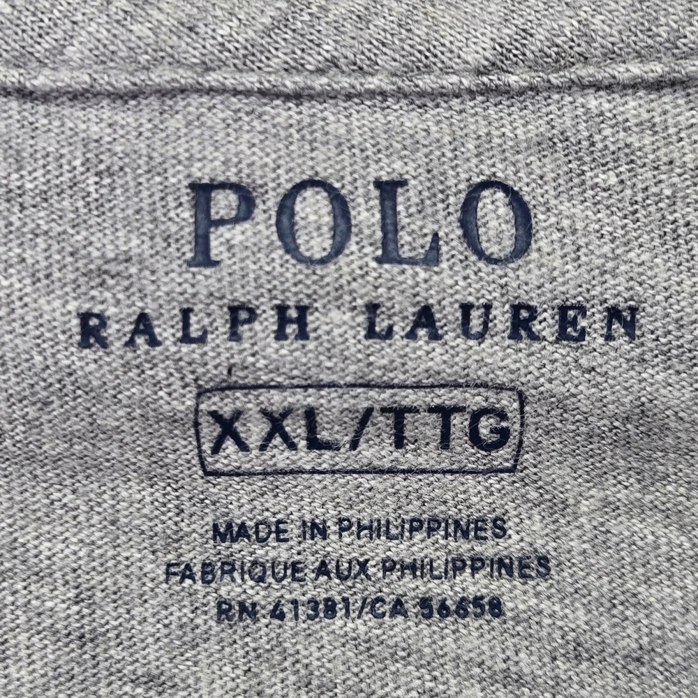 Polo Ralph Lauren T-Shirt Gray Applique Stitched Logo Graphic Tee Mens Size XXL - Picture 4 of 11